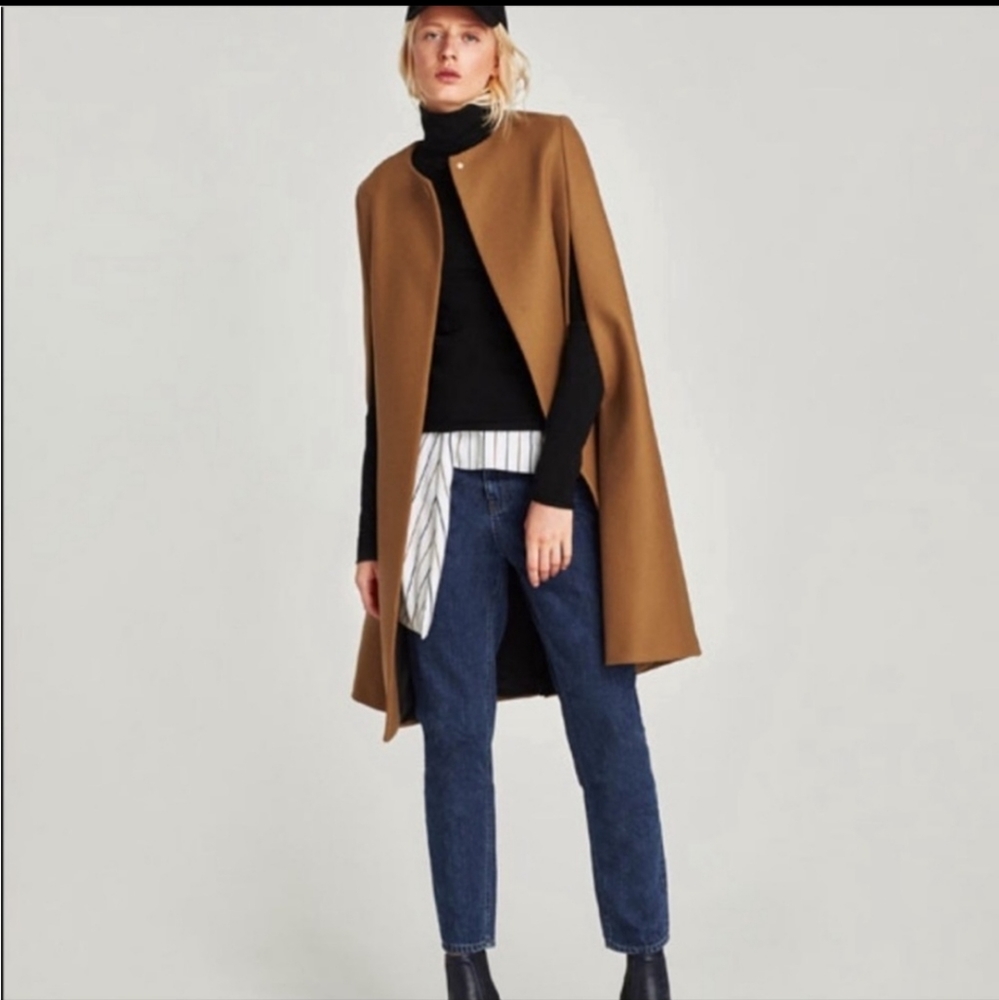 Zara camel cape XS